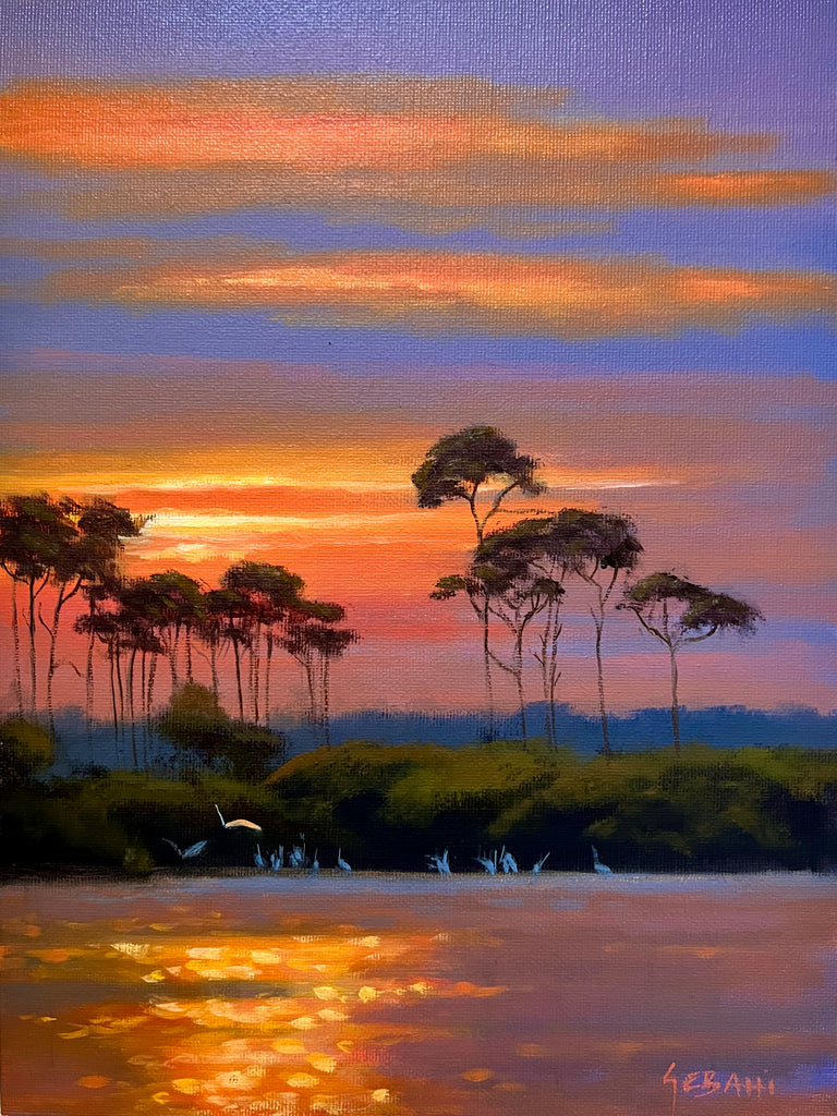 Sunset Through the Pines