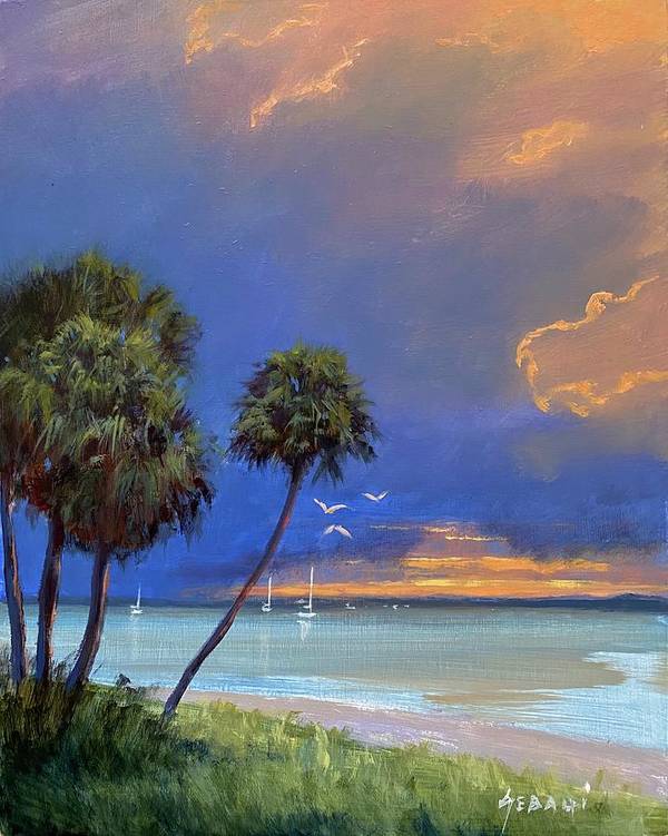 Florida Sunset Landscape Art Print - Art Print