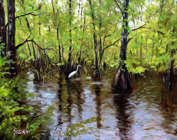 Cypress Wetlands Wildlife Art Print  - Art Print