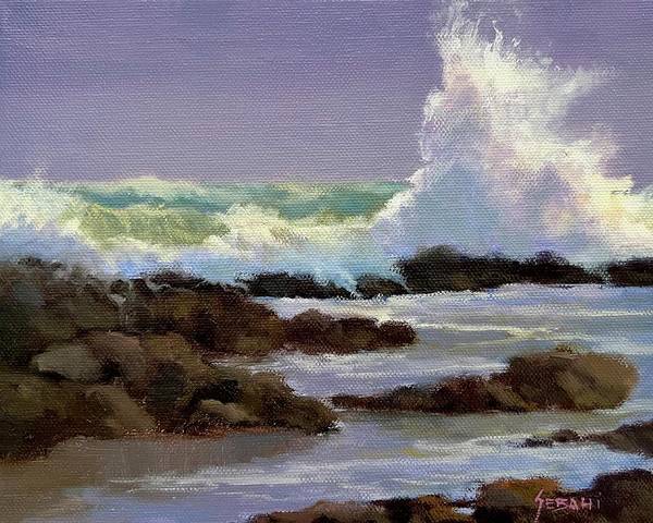 Making a Splash Coastal Seascape Art Print - Art Print
