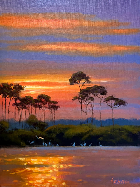 Sunset Through the Pines