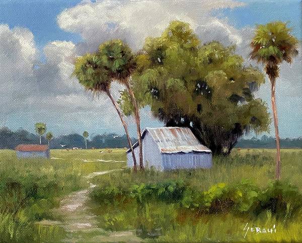 Florida Ranch Landscape Art Print. - Art Print