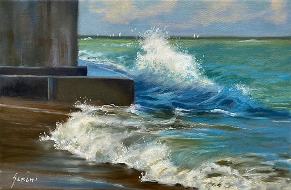 Jupiter Reef Club Coastal Seascape Wave painting. Original