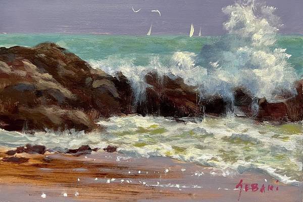 Making a Splash Seascape Art Print - Art Print