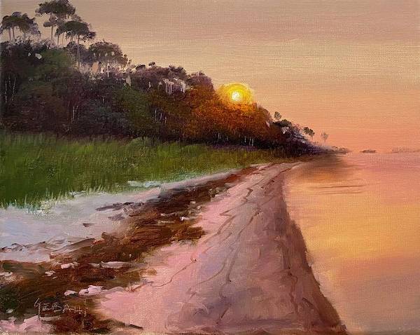 Sunset over the coastal Florida Bay Art Print  - Art Print